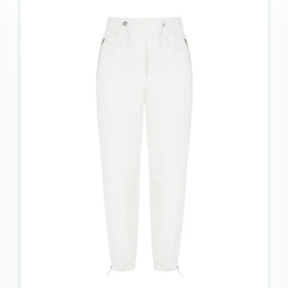 SOLD! NWT Nocturne Button Detail White Ribbed Pants